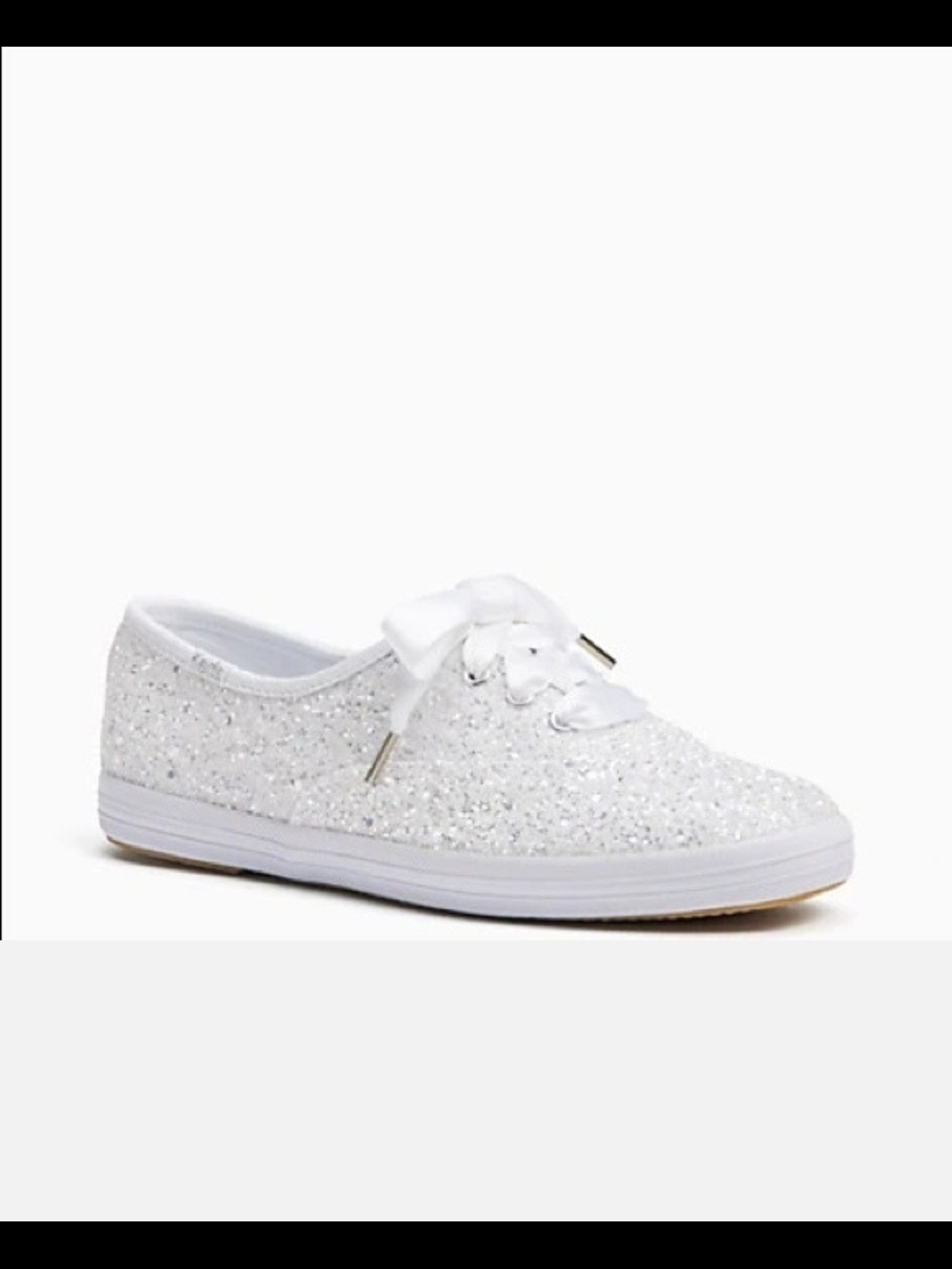 Keds x Kate Spade New York White Glitter Women's Low Top Sneaker Size 8.5 - Picture 3 of 11